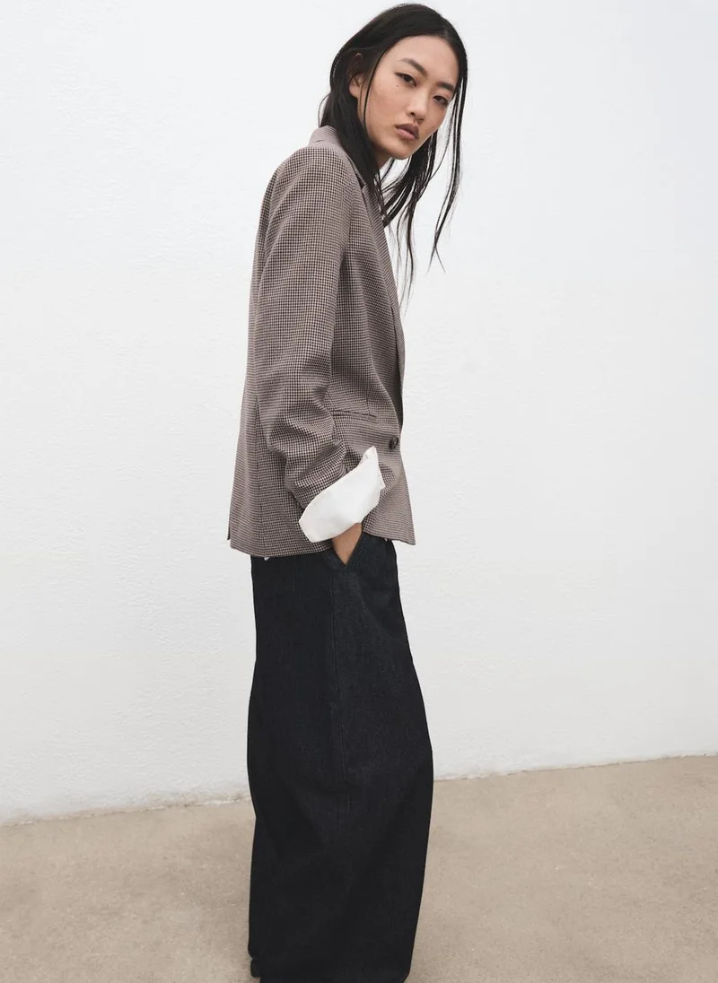 MANGO Double-breasted micro-houndstooth jacket